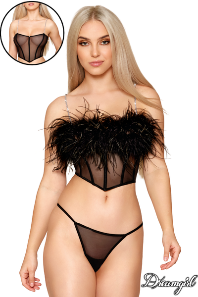 FEATHER BUSTIER